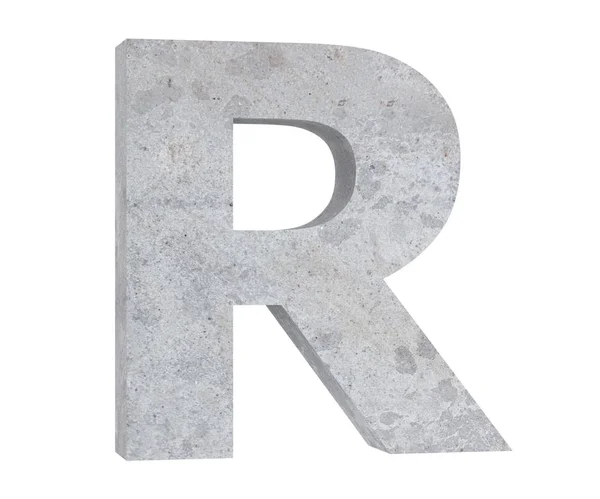 Concrete Capital Letter Isolated White Background Render Illustration — Stock Photo, Image