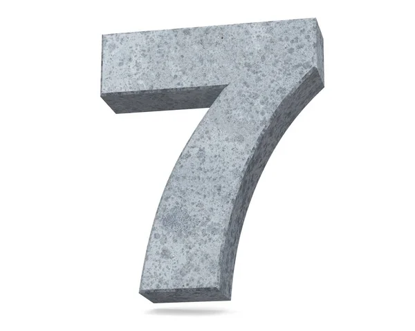 Rendering Concrete Number Seven Render Illustration — Stock Photo, Image