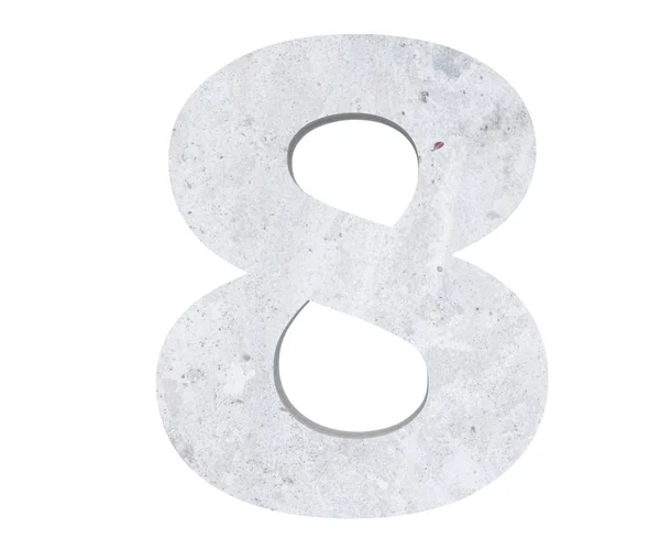 Rendering Concrete Number Eight Render Illustration — Stock Photo, Image