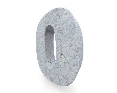 3D render beton numarası 0 sıfır. 3D render illüstrasyon.