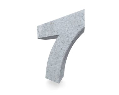 3D render beton sayısı 7 yedi. 3D render illüstrasyon.