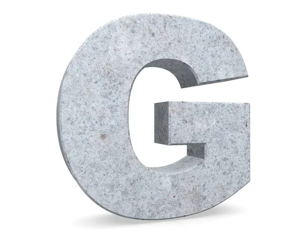 Concrete Capital Letter Isolated White Background Render Illustration — Stock Photo, Image