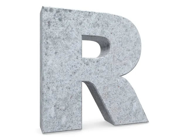 Concrete Capital Letter Isolated White Background Render Illustration — Stock Photo, Image