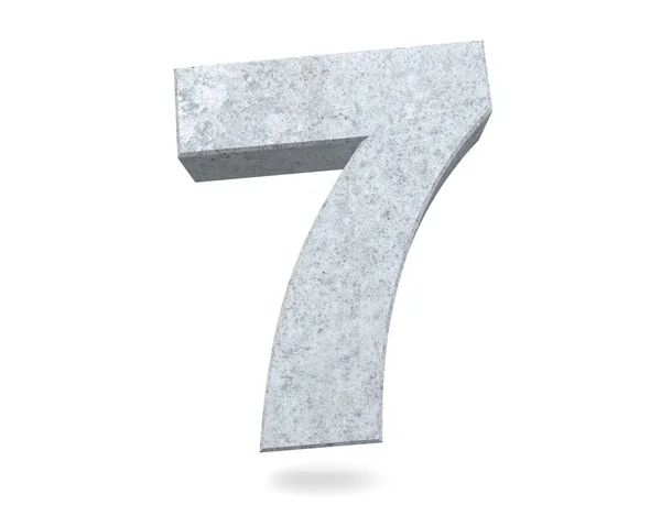 Rendering Concrete Number Seven Render Illustration — Stock Photo, Image