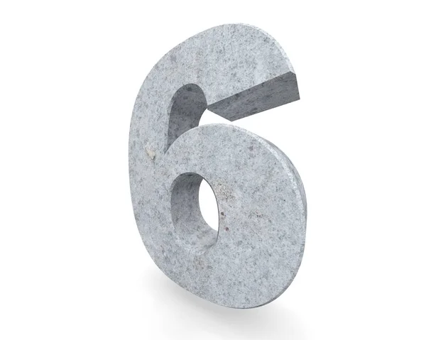 Rendering Concrete Number Six Render Illustration — Stock Photo, Image