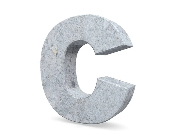 Concrete Capital Letter Isolated White Background Render Illustration — Stock Photo, Image