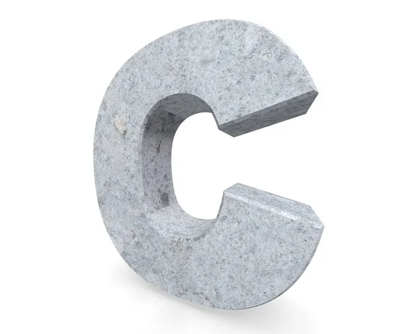 Concrete Capital Letter Isolated White Background Render Illustration — Stock Photo, Image