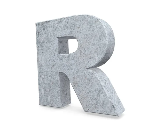 Concrete Capital Letter Isolated White Background Render Illustration — Stock Photo, Image