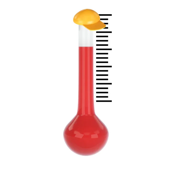 Renderizar Ilustração Termômetro Temperatura Quente — Fotografia de Stock