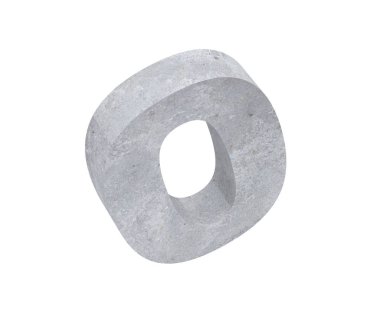 3D render beton numarası 0 sıfır. 3D render illüstrasyon.