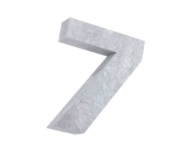 3D render beton sayısı 7 yedi. 3D render illüstrasyon.
