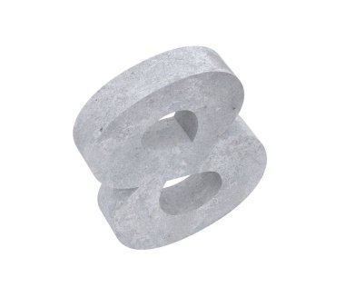 3D render beton sayı 8 sekiz. 3D render illüstrasyon.
