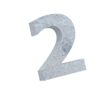 3D render beton sayı 2 iki. 3D render illüstrasyon.