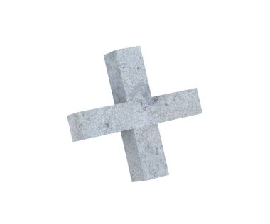 3D render beton sembolü - artı. 3D render illüstrasyon.