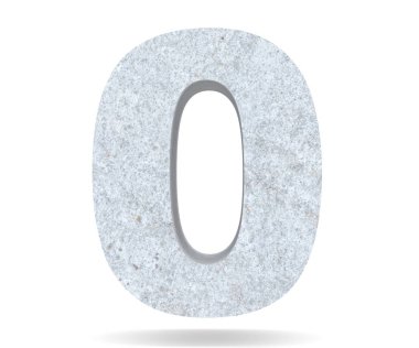 3D render beton numarası 0 sıfır. 3D render illüstrasyon.