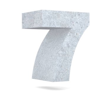 3D render beton sayısı 7 yedi. 3D render illüstrasyon.