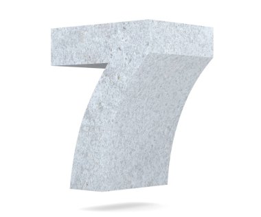 3D render beton sayısı 7 yedi. 3D render illüstrasyon.