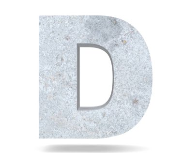 Büyük harf - beyaz arka plan üzerinde izole D beton. 3D render illüstrasyon