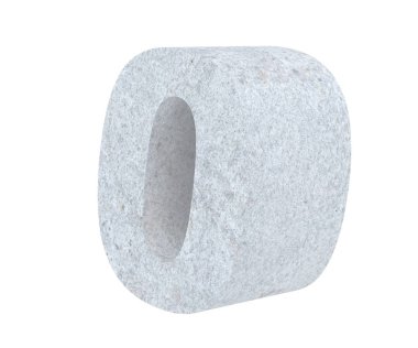 3D render beton numarası 0 sıfır. 3D render illüstrasyon.