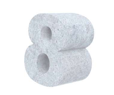 3D render beton sayı 8 sekiz. 3D render illüstrasyon.