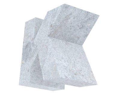 Büyük harf - beyaz arka plan üzerinde izole K beton. 3D render illüstrasyon