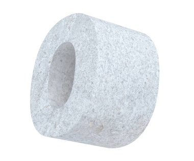 Büyük harf - beyaz arka plan üzerinde izole O beton. 3D render illüstrasyon