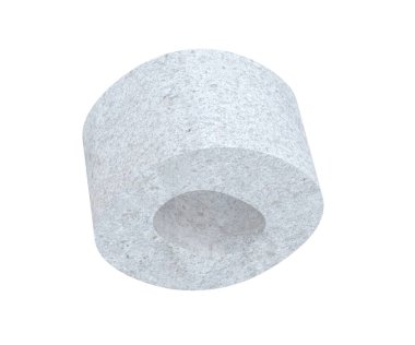 Büyük harf - beyaz arka plan üzerinde izole O beton. 3D render illüstrasyon