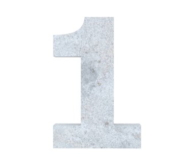 3D render beton 1 numara bir. 3D render illüstrasyon.