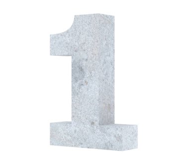 3D render beton 1 numara bir. 3D render illüstrasyon.