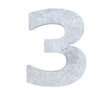 3D render beton sayısı 3 üç. 3D render illüstrasyon.