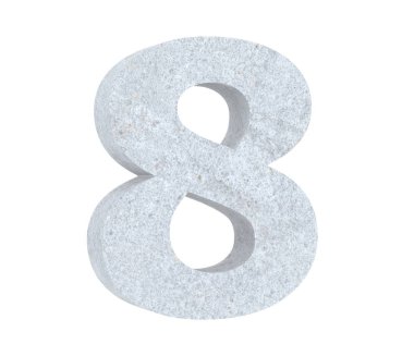 3D render beton sayı 8 sekiz. 3D render illüstrasyon.