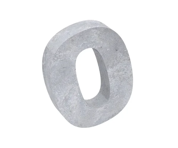 Rendering Concrete Number Zero Render Illustration — Stock Photo, Image