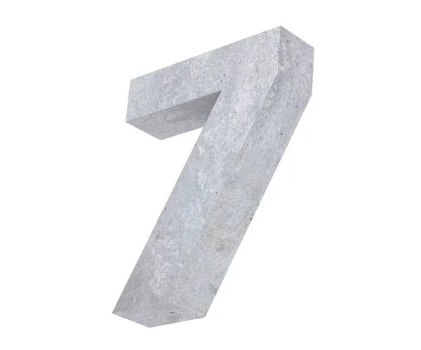 Rendering Concrete Number Seven Render Illustration — Stock Photo, Image