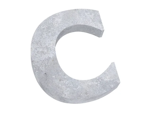 Concrete Capital Letter Diisolasi Dengan Latar Belakang Putih Ilustrasi Render — Stok Foto