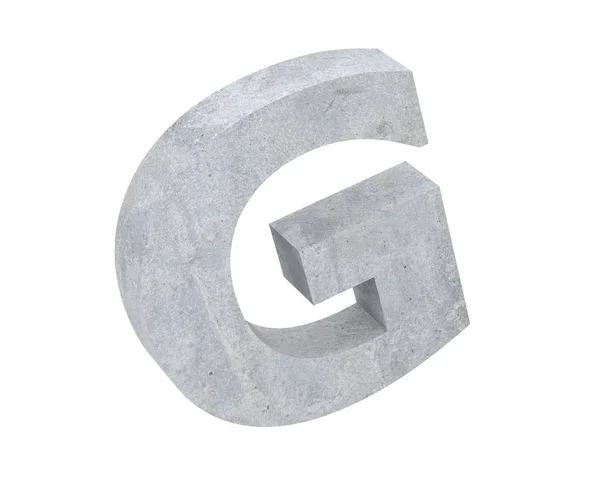 Concrete Capital Letter Isolated White Background Render Illustration — Stock Photo, Image