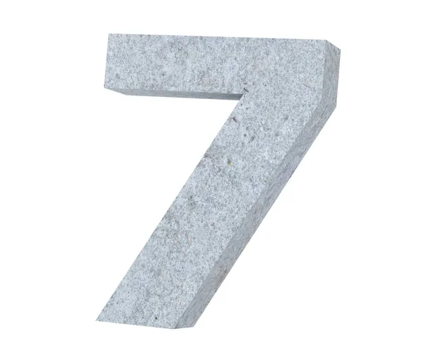 Rendering Concrete Number Seven Render Illustration — Stock Photo, Image