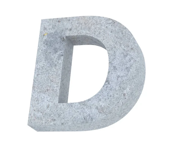 Concrete Capital Letter Isolated White Background Render Illustration — Stock Photo, Image