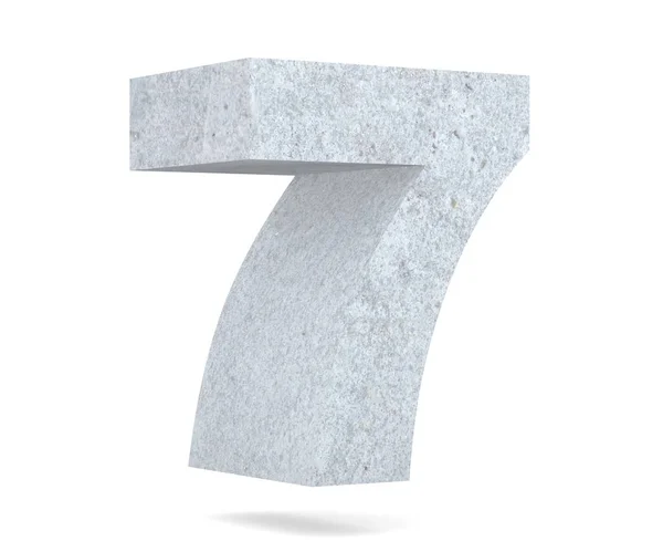 Rendering Concrete Number Seven Render Illustration — Stock Photo, Image