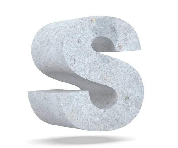 Concrete Capital Letter Isolated White Background Render Illustration — Stock Photo, Image