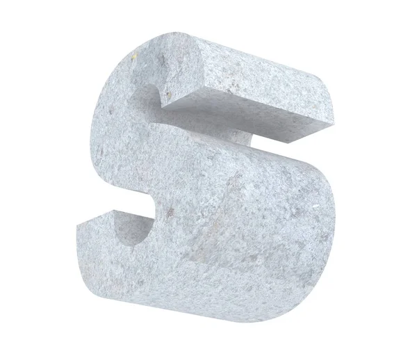 Großbuchstaben Aus Beton Isoliert Auf Weißem Hintergrund Darstellung — Stockfoto