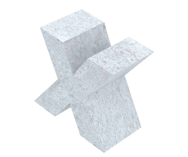 Concrete Hoofdletter Geïsoleerd Witte Achtergrond Render Illustratie — Stockfoto