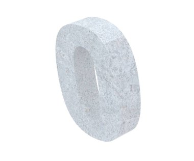 3D render beton numarası 0 sıfır. 3D render illüstrasyon.