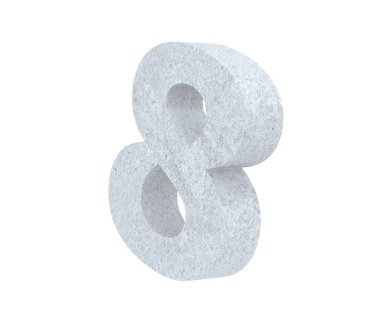 3D render beton sayı 8 sekiz. 3D render illüstrasyon.