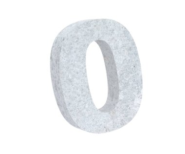 3D render beton numarası 0 sıfır. 3D render illüstrasyon.