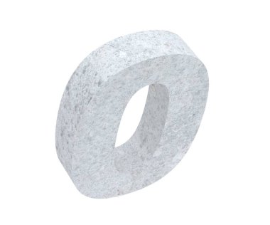 3D render beton numarası 0 sıfır. 3D render illüstrasyon.