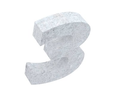 3D render beton sayısı 3 üç. 3D render illüstrasyon.