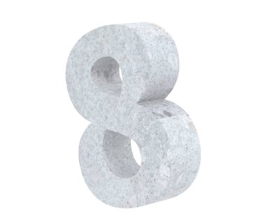3D render beton sayı 8 sekiz. 3D render illüstrasyon.