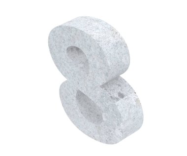3D render beton sayı 8 sekiz. 3D render illüstrasyon.