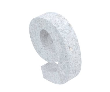 3D render beton 9 numara dokuz. 3D render illüstrasyon.