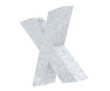 Beton büyük harf - X izole üzerinde beyaz arka plan. 3D render illüstrasyon